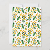 イエローガーデンフラワーウォーターカラーブライダルシャワー 招待状 (裏面)