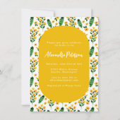 イエローガーデンフラワーウォーターカラーブライダルシャワー 招待状 (正面)