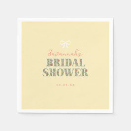 イエローガーデン フローラル ブライダルシャワー スタンダードカクテルナプキン