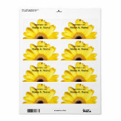 イエローガーベラデイジークローズアップ写真 ラベル (フルシート)