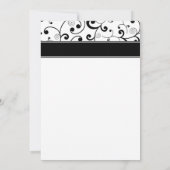 イエローガーベラデイジーブラックスクロールブライダルシャワー 招待状 (裏面)