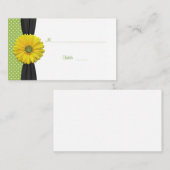 イエローガーベラデイジー特別な機会座席表 プレイスカード (正面/裏面)