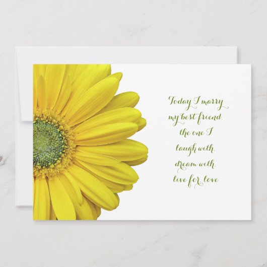 イエローガーベラデイジー結婚式招待状 招待状 (裏面)