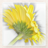 イエローガーベラデイジー ガラスコースター (正面)