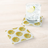 イエローガーベラデイジー ガラスコースター (アングル)