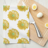 イエローガーベラデイジー キッチンタオル (四つ折り)