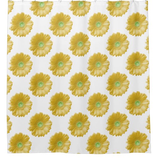 イエローガーベラデイジー シャワーカーテン (正面)