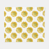 イエローガーベラデイジー フリースブランケット (正面(横))