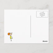 イエローガールバスケットボール選手Tシャツとギフト ポストカード (裏面)