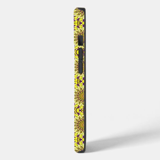 イエローキクフローラ紫パターン(の模様が)ある Case-Mate iPhoneケース (裏面 / 左)