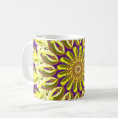 イエローキクラフラワーパープル抽象芸術 コーヒーマグカップ (正面左)