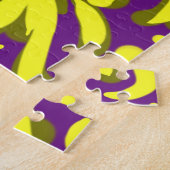 イエローキクラフラワーパープル抽象芸術 ジグソーパズル (側面)