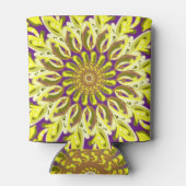 イエローキクラフラワーパープル抽象芸術 缶クーラー (裏面)