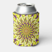 イエローキクラフラワーパープル抽象芸術 缶クーラー (缶裏面)