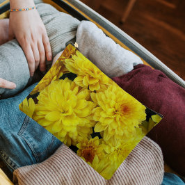 イエローキク開花フローラ アクセサリーポーチ