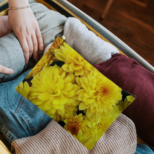 イエローキク開花フローラ アクセサリーポーチ