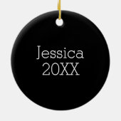 イエローキス絵文字名前をカスタムする セラミックオーナメント (裏面)