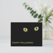 イエローキャットの目 ハッピーハロウィン 写真 ブラック ポストカード (スタンド正面)