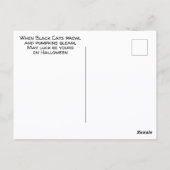 イエローキャットアイズハッピーハローウィン写真黒 ポストカード (裏面)