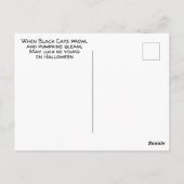 イエローキャットアイズハッピーハローウィン写真黒 ポストカード (裏面)