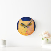 イエローキャット抽象芸術 ラウンド壁時計 (ホーム)