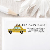 イエローキャブタクシークリスマスギフトホリデーメール ラベル (インサイチュ)