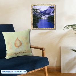 イエローキャンドルライトハッピーハヌカー装飾用クッション クッション