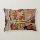 イエローキリストバイポールゴーギンヴィンテージファインアート アクセントクッション (正面)