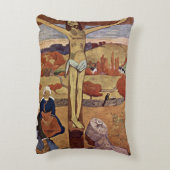 イエローキリストバイポールゴーギンヴィンテージファインアート アクセントクッション (裏面(縦))
