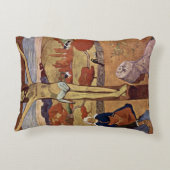 イエローキリストバイポールゴーギンヴィンテージファインアート アクセントクッション (裏面)