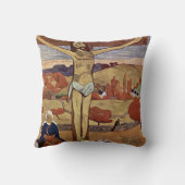 イエローキリストバイポールゴーギンヴィンテージファインアート クッション (裏面)