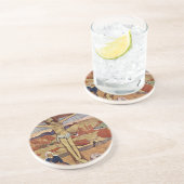 イエローキリストバイポールゴーギンヴィンテージファインアート コースター (側面)