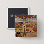 イエローキリストバイポールゴーギンヴィンテージファインアート 缶バッジ (正面&裏面)