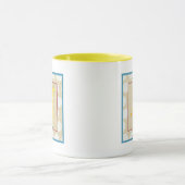 イエローキリンと白水玉模様 マグカップ (中央)