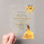 イエローキンセニェラフローラ アクリル招待状 (インサイチュ (ポータブル))