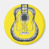 イエローギターモンスターマグネット顔 マグネット (正面)