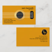 イエローギター金ゴールドサウンドホールミュージック先生 名刺 (正面/裏面)