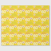 イエローギフトラップというデイジーの60歳の誕生日の花 ラッピングペーパー (フラット)