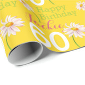 イエローギフトラップというデイジーの60歳の誕生日の花 ラッピングペーパー (ロールコーナー)