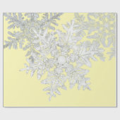 イエローギフト包装紙上のベントレー雪片 ラッピングペーパー (フラット)