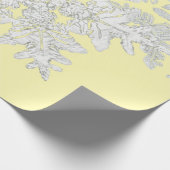 イエローギフト包装紙上のベントレー雪片 ラッピングペーパー (角)