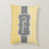 イエローギリシャ語鍵シボロンパターングレー名 アクセントクッション (裏面(縦))