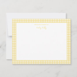 イエローギンガムチェックベビーフラットサンキュー サンキューカード