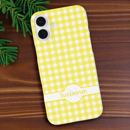 イエローギンガムチェックモノグラムカスタムCase-Mate Case-Mate iPhoneケース