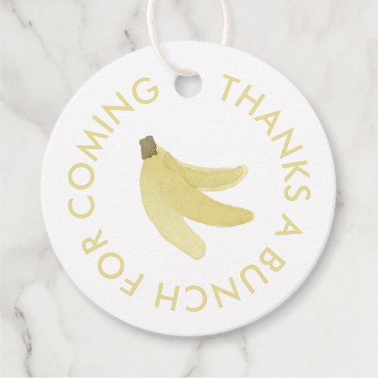 イエローギンガムバナナパーティーフェイスベビーサンキューラベル フェイバータグ (正面)