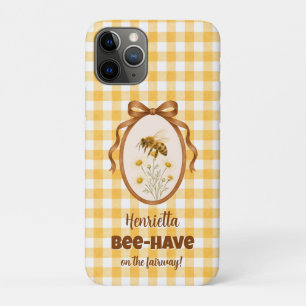 イエローギンガムビーゴルフパンモチーフiPhoneケース iPhone 11 Proケース