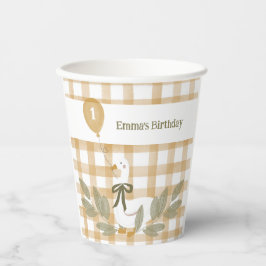 イエローギンガムファームガチョウ間抜けバルーン 紙コップ