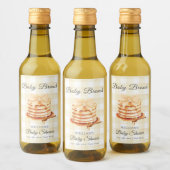 イエローギンガムボウパンケーキブランチ赤ちゃんシャワー ワインラベル (ボトル)