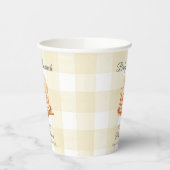 イエローギンガムボウパンケーキブランチ赤ちゃんシャワー 紙コップ (左)