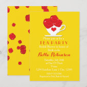 イエロークイーンのハートティー+レッドローズ招待状 招待状 (正面/裏面)